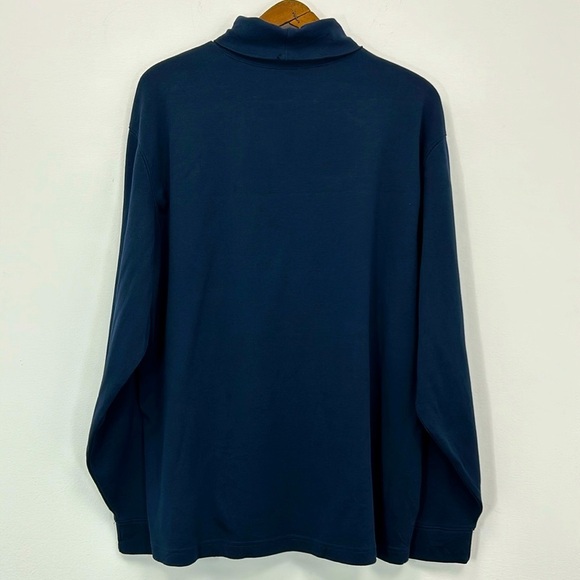 L.L. Bean Men's Navy Turtleneck Size Large Layer Hike Outdoor 100% Cotton Camp - Picture 2 of 6